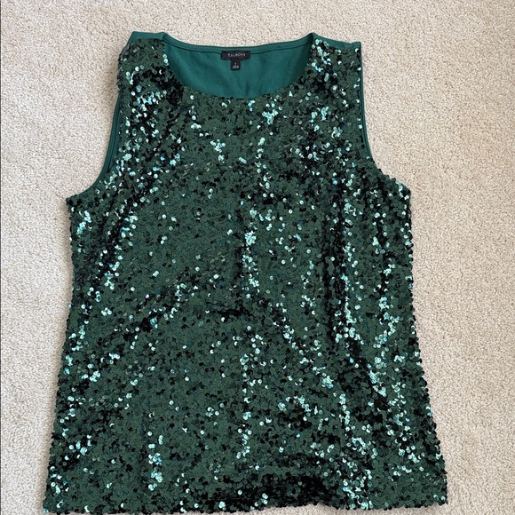 Talbots Tops - Talbots Emerald Sequin Tank Top